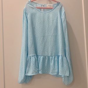 Blue pattern womens top